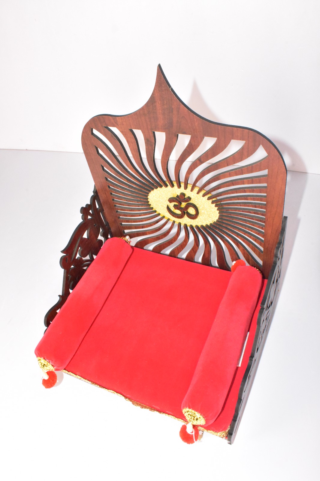 Elegant Om Wooden Jhula for Laddu Gopal | Divine Home Temple Decor - Image 3