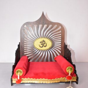 Elegant Om Wooden sighaasan for Laddu Gopal | Divine Home Temple Decor
