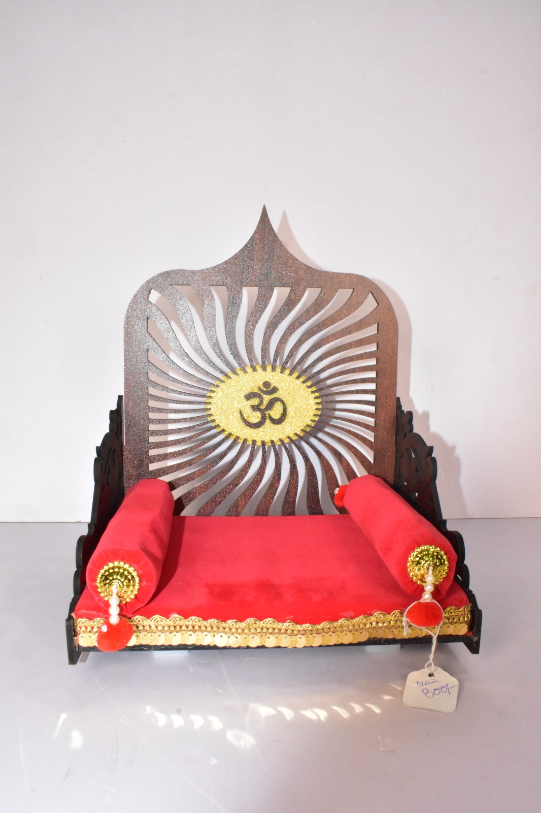 Elegant Om Wooden Jhula for Laddu Gopal | Divine Home Temple Decor