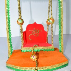 Handcrafted Radhe Krishna Laddu Gopal Jhula | Premium Velvet Swing for Home Temple & Janmashtami Décor