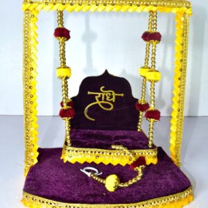 Premium Velvet Radhe Laddu Gopal Jhula | Handmade Krishna Swing for Home Temple & Janmashtami Decoration
