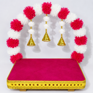 Elegant Pink & Gold Pooja Chowki for Festive Celebrations