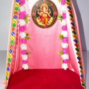 Beautiful Pink Floral Ganesh Chowki | Elegant & Traditional Decoration !! Lord Ganesha is not included.