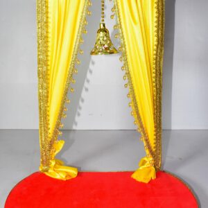 Elegant Yellow Swing Chowki Decoration | Royal Festive Setup !! Lord Ganesha is not included.