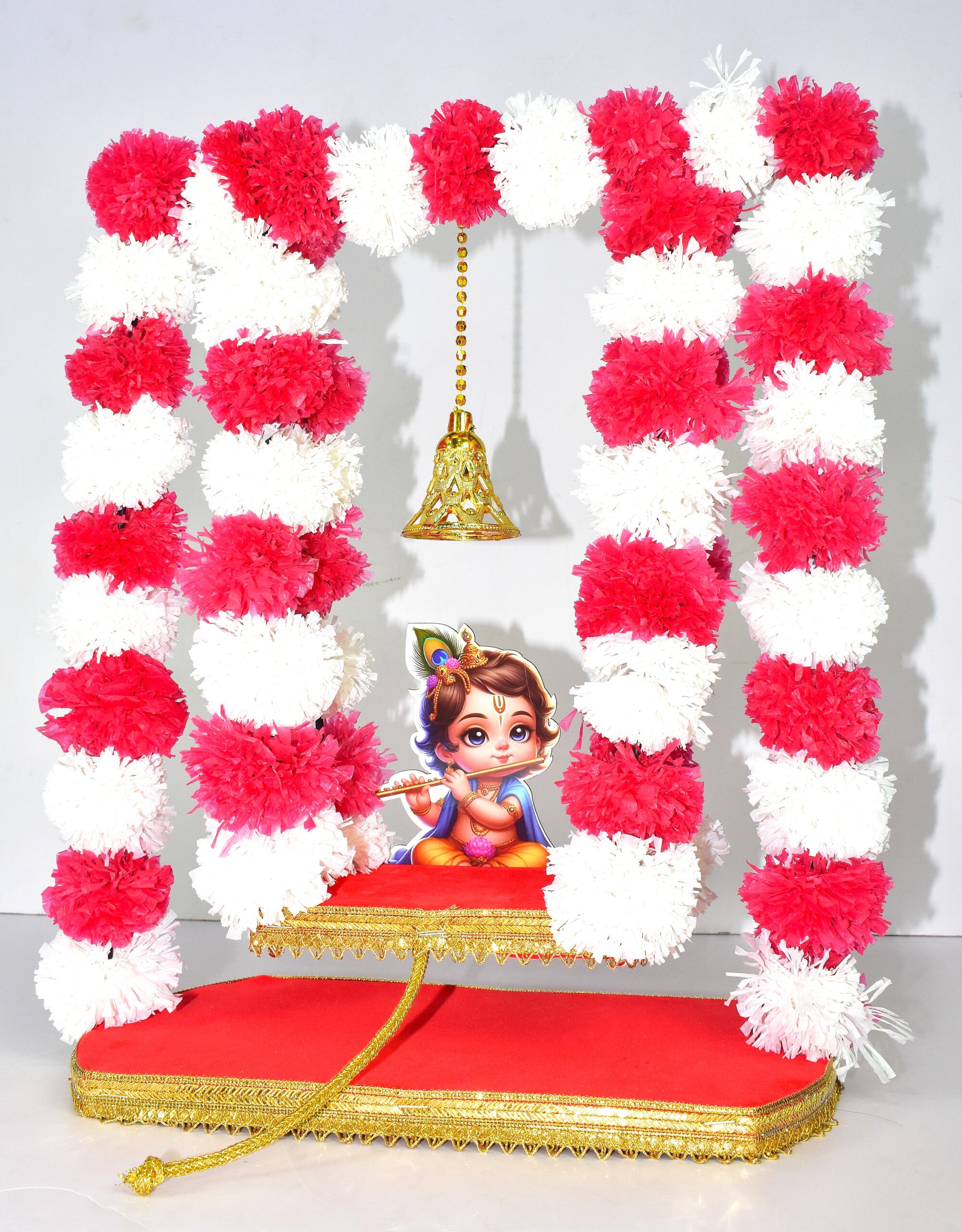 Beautiful Handmade Laddu Gopal Jhula – Perfect for Janmashtami & Home Décor - Image 2