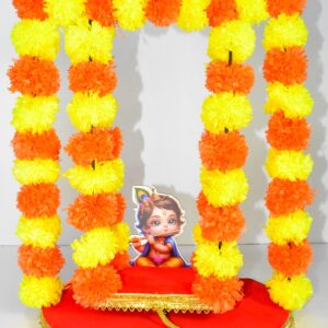 Adorable Bal Krishna Jhula – A Burst of Festive Colors & Devotion