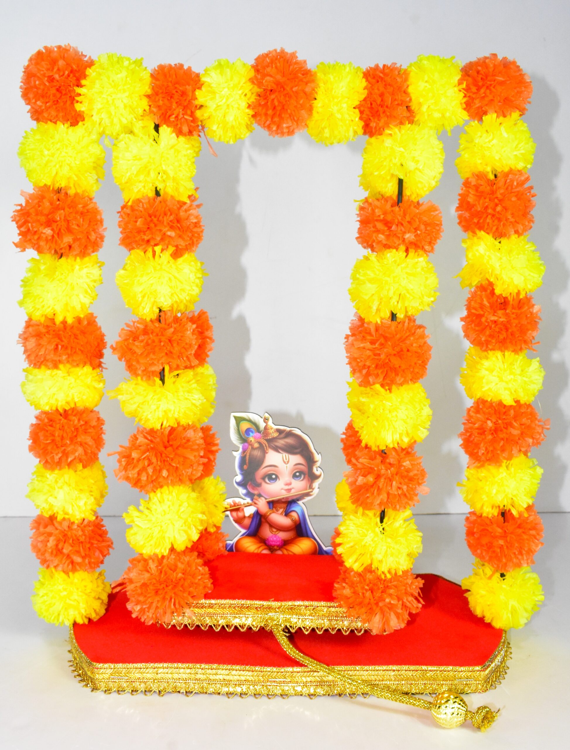 Adorable Bal Krishna Jhula – A Burst of Festive Colors & Devotion