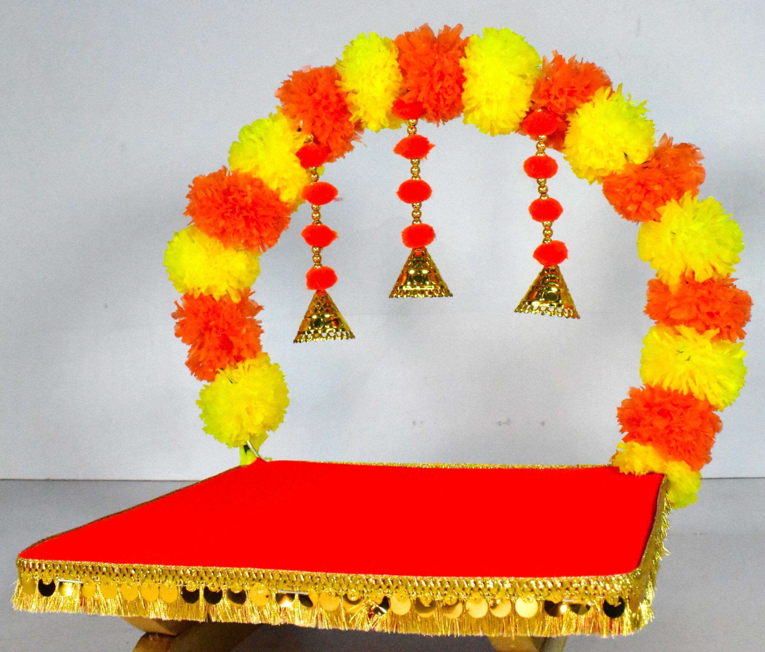 Traditional Floral Chowki for Festive & Pooja Décor - Image 2