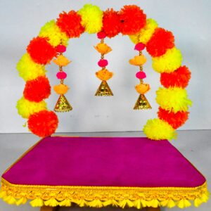 Vibrant Floral Ganesh Chowki – A Beautiful Festive Décor