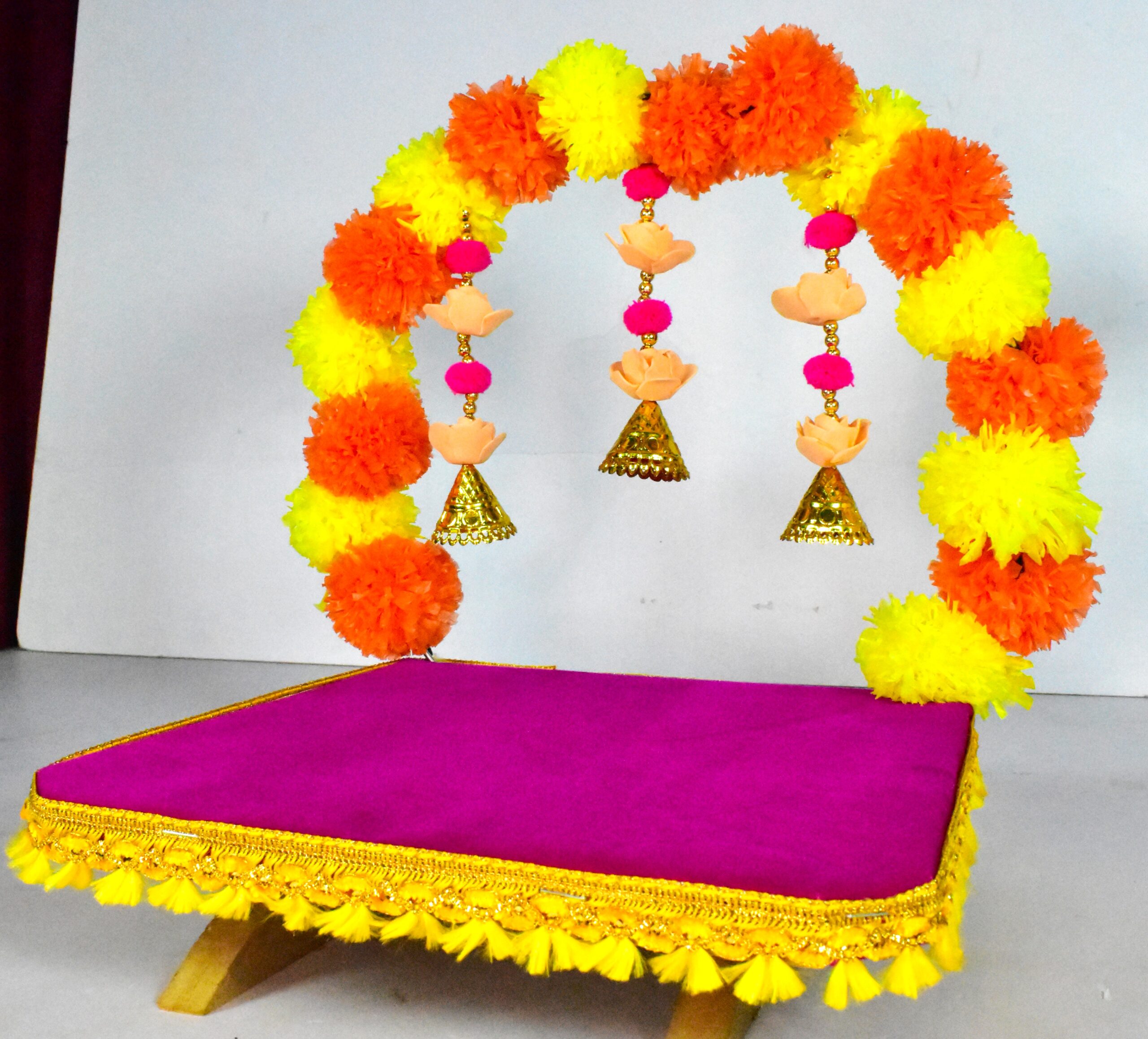 Vibrant Floral Ganesh Chowki – A Beautiful Festive Décor - Image 2