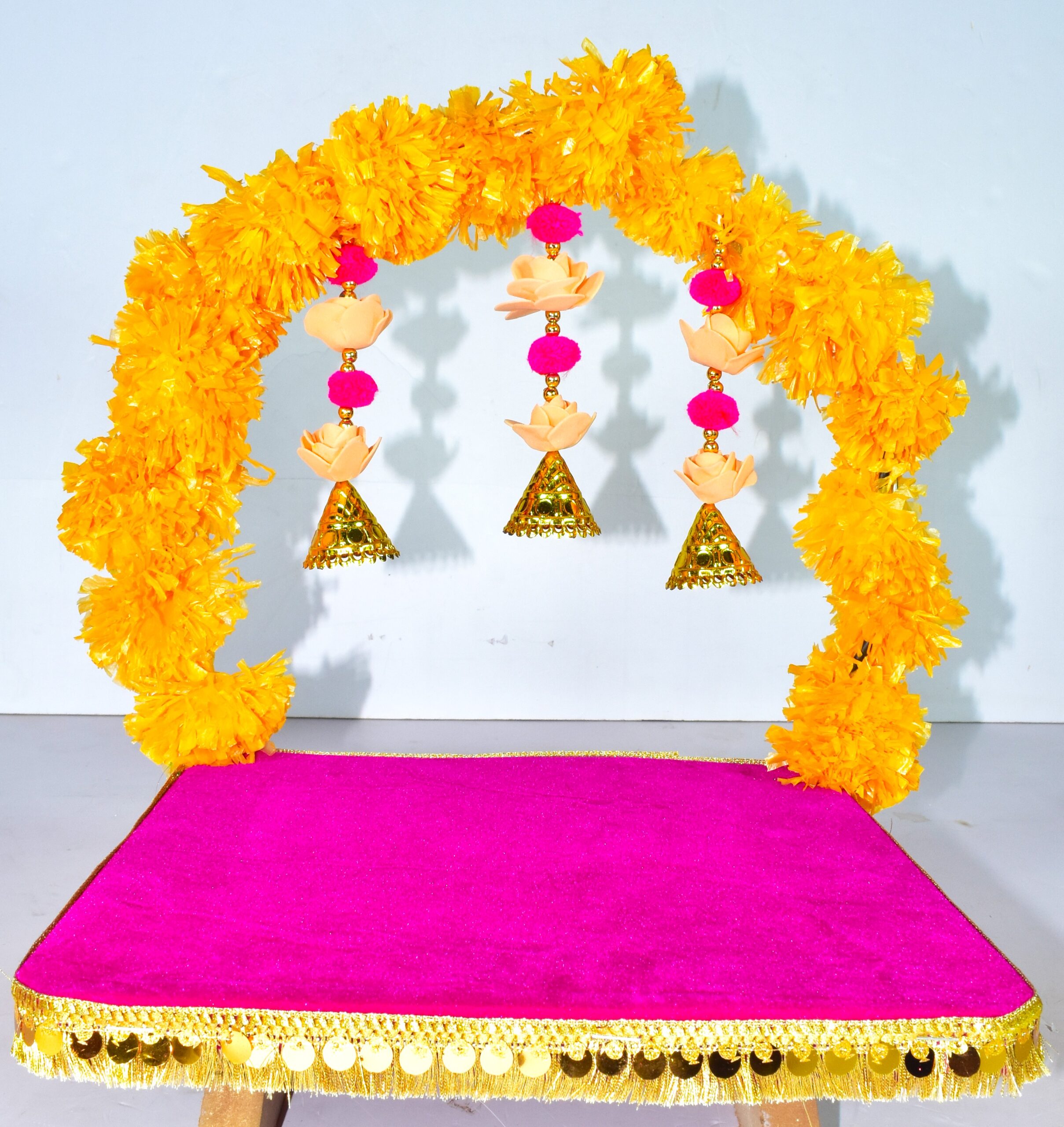 Beautiful Floral Ganesh Chowki – Brighten Your Pooja Space
